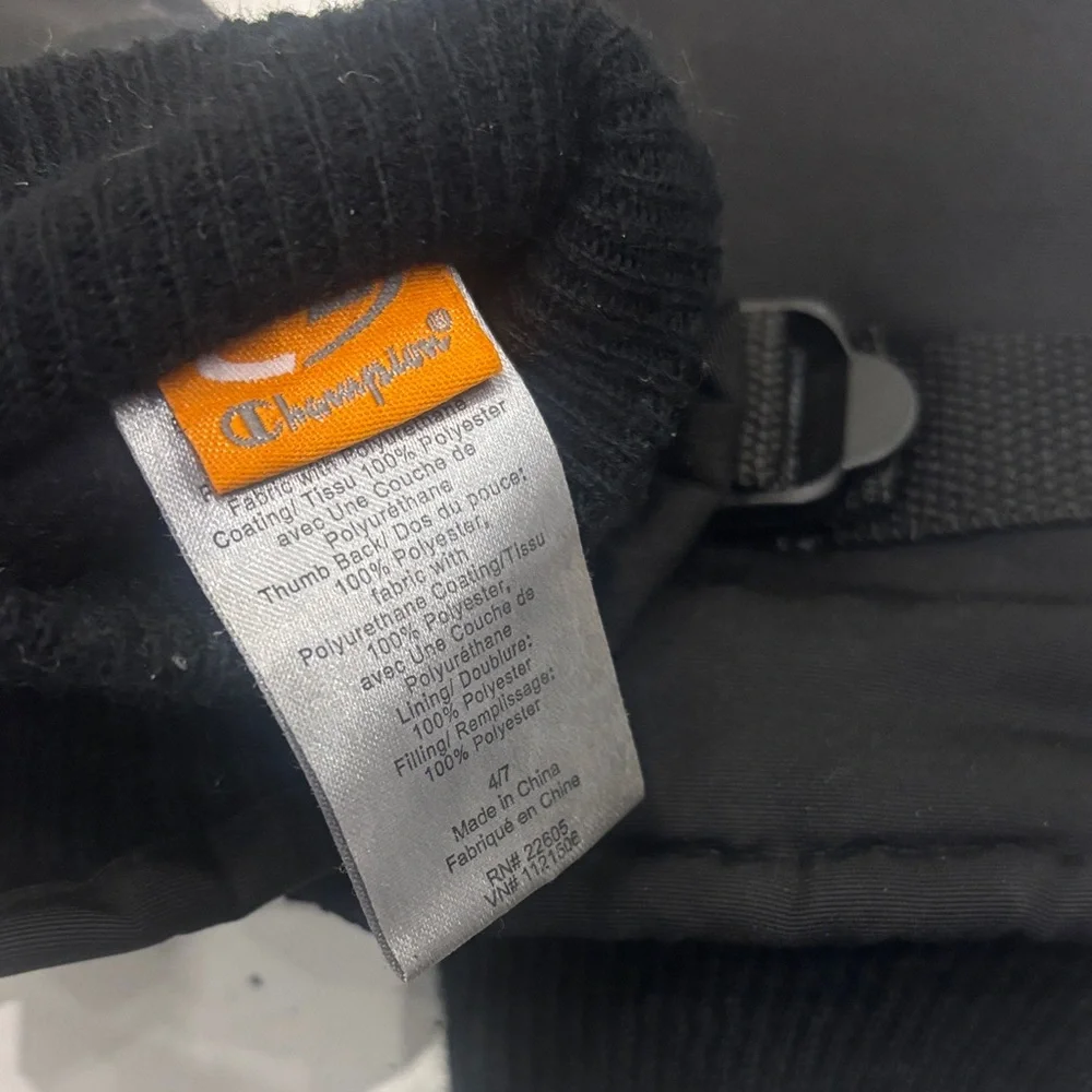 Champion Black and Gray Kids Mittens size S